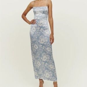 Reformation Frankie Silk Dress -Porcelain